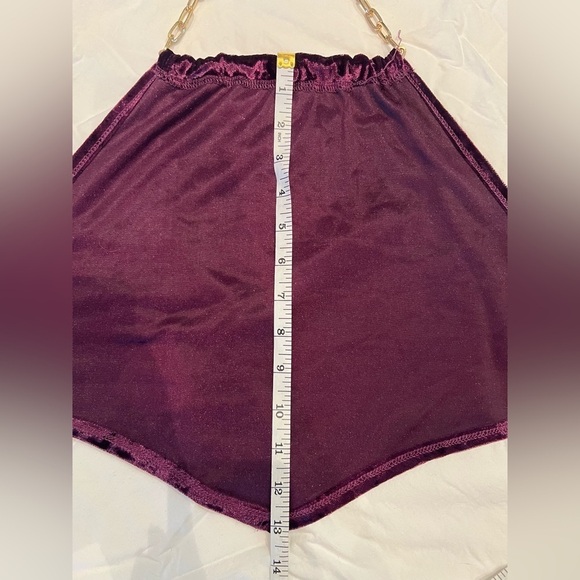 Just Polly Amethyst Purple Crushed Velvet Gold Chain Halter Top Small - Picture 11 of 11